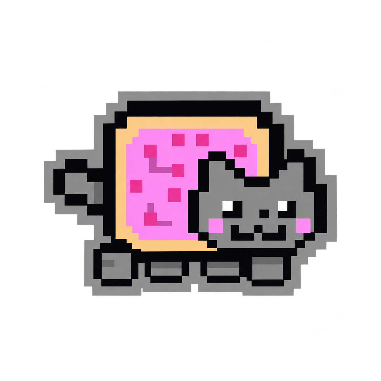Nyan特性のピクセル猫の見た目を参照した再制作アイコン